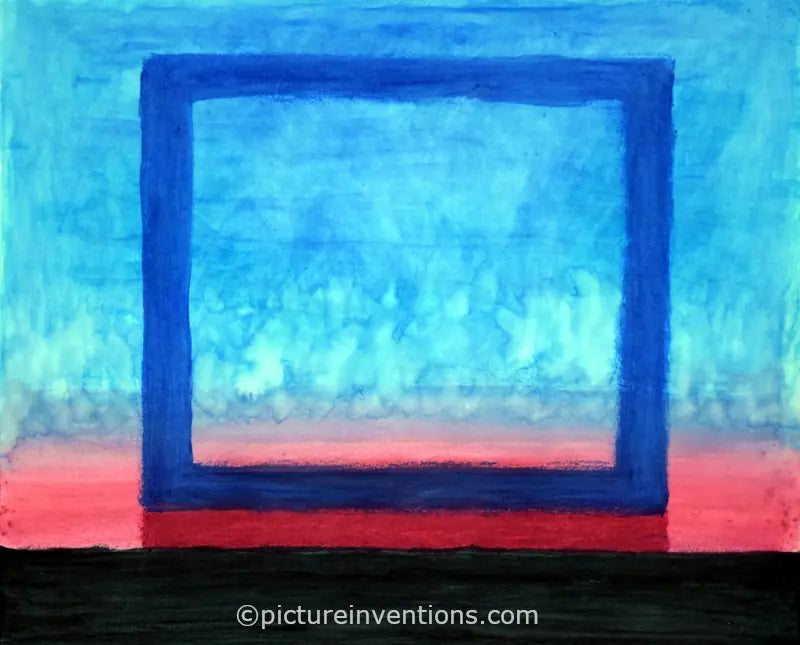 Framed Paper Print Blue Square 10025