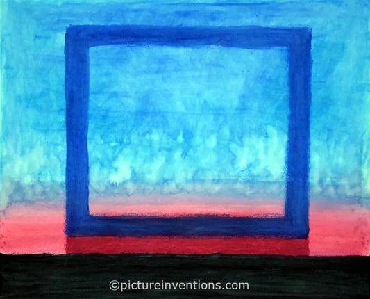 Framed Paper Print Blue Square 10025